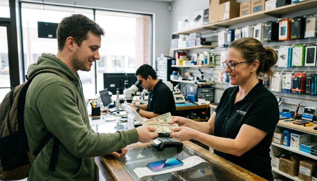 Custmor Paid Repairs Bill and he look happy to pay