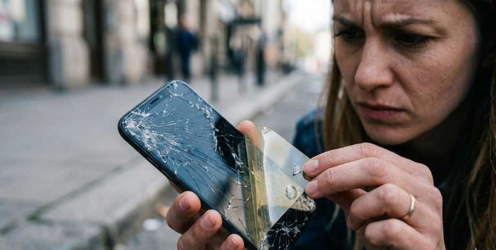 Screen Protector on a Cracked Screen e1777274713207